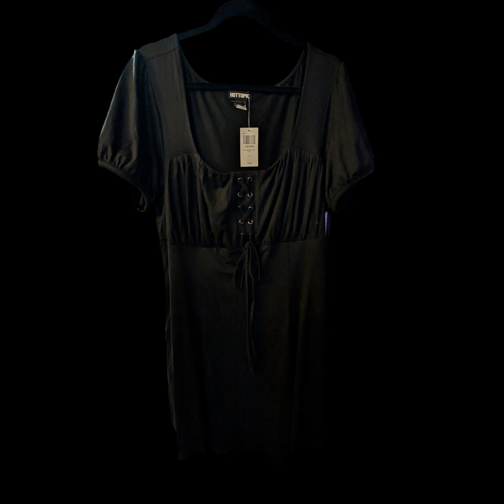 Hot Topic Black Empire Lace-Up Dress